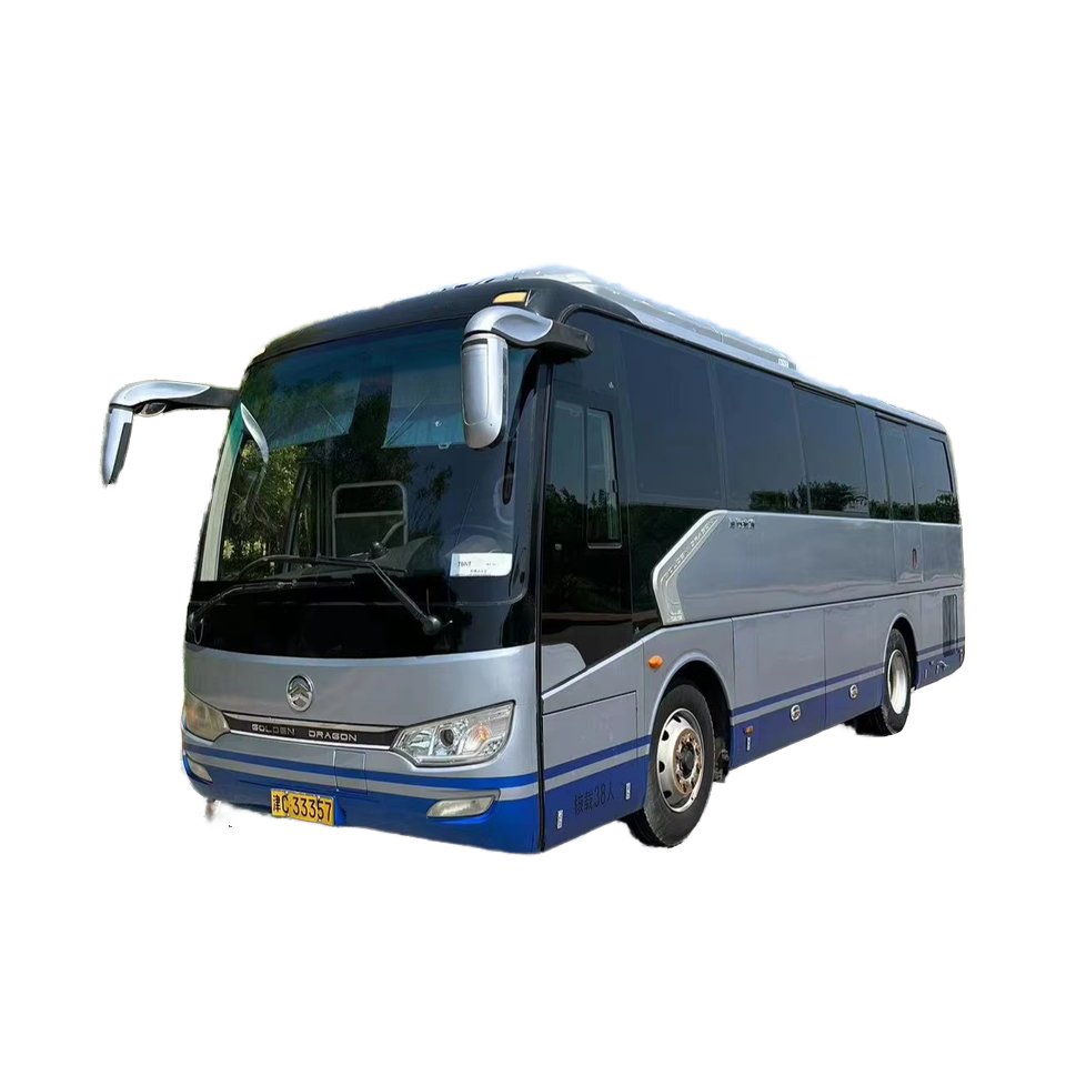 2018 Xiamen Jinlong 38-Seat Diesel Bus Zhongba Weichai Engine Manual Transmission Euro 4 Emission LHD Used Bus Sale China